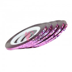 Banda decorativa de unghii 1mm Roz cu reflexii